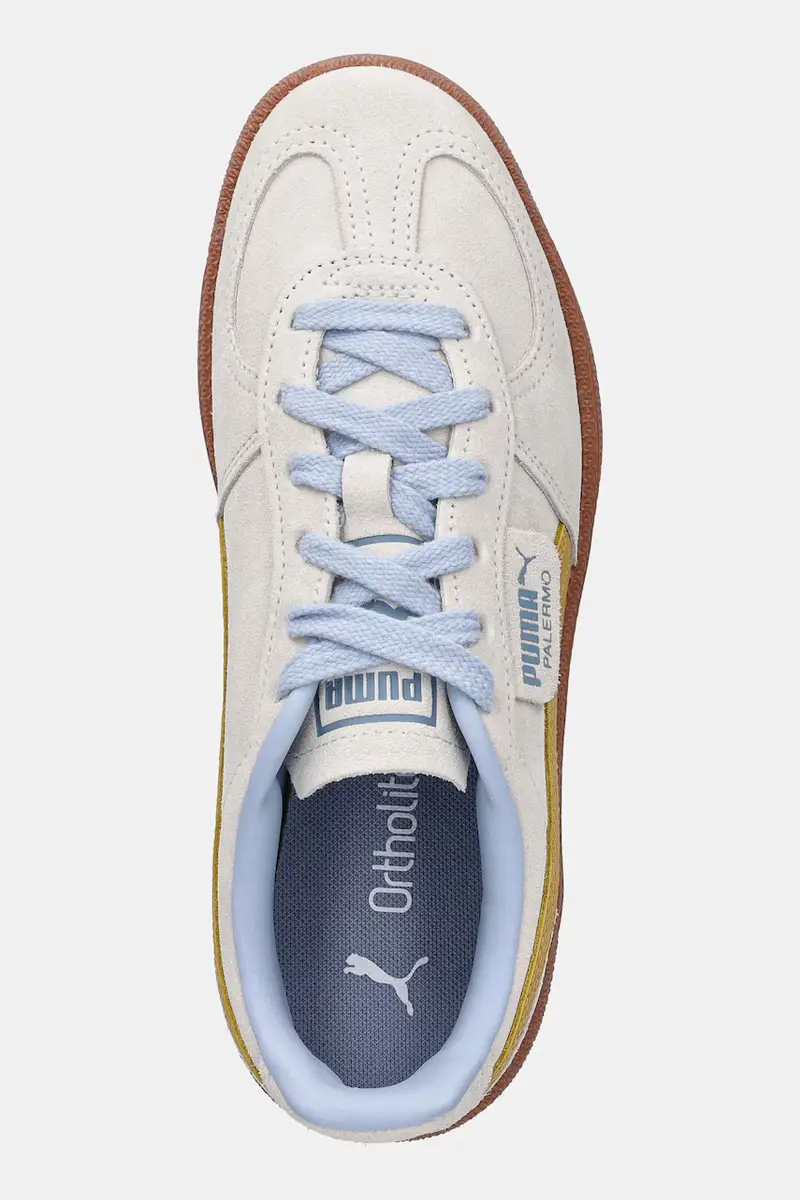 sneakers in camoscio Palermo Cobalt Glaze colore blu 396463 Beige miniatura 4