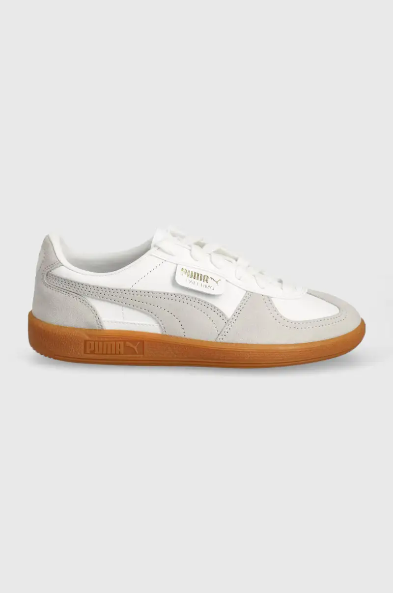 sneakers in pelle Palermo colore bianco 396464 Grigio miniatura 2