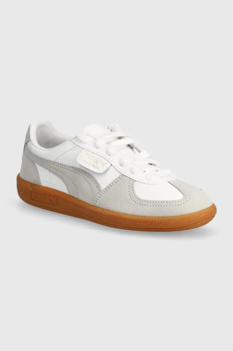 sneakers in pelle Palermo colore bianco 396464 Grigio