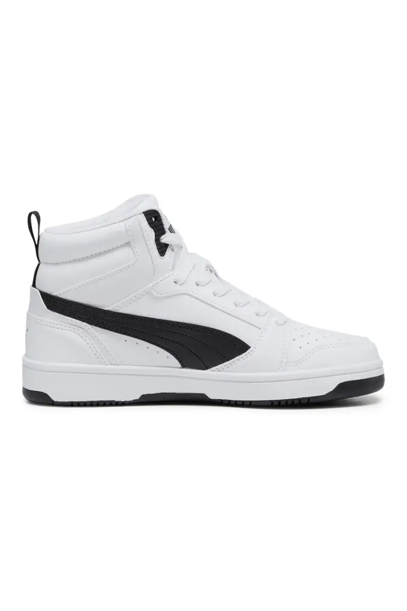 Sneakers Mid-Cut Bianche e Dettagli Neri Puma Rebound V6 Mid Jr [BIANCO miniatura 4