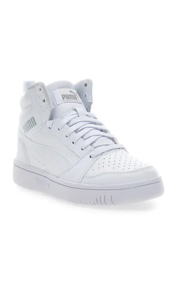 Sneakers Mid-Cut con Tomaia Traforata Puma REBOUND V6 MID JR Bianche [BIANCO] miniatura 2