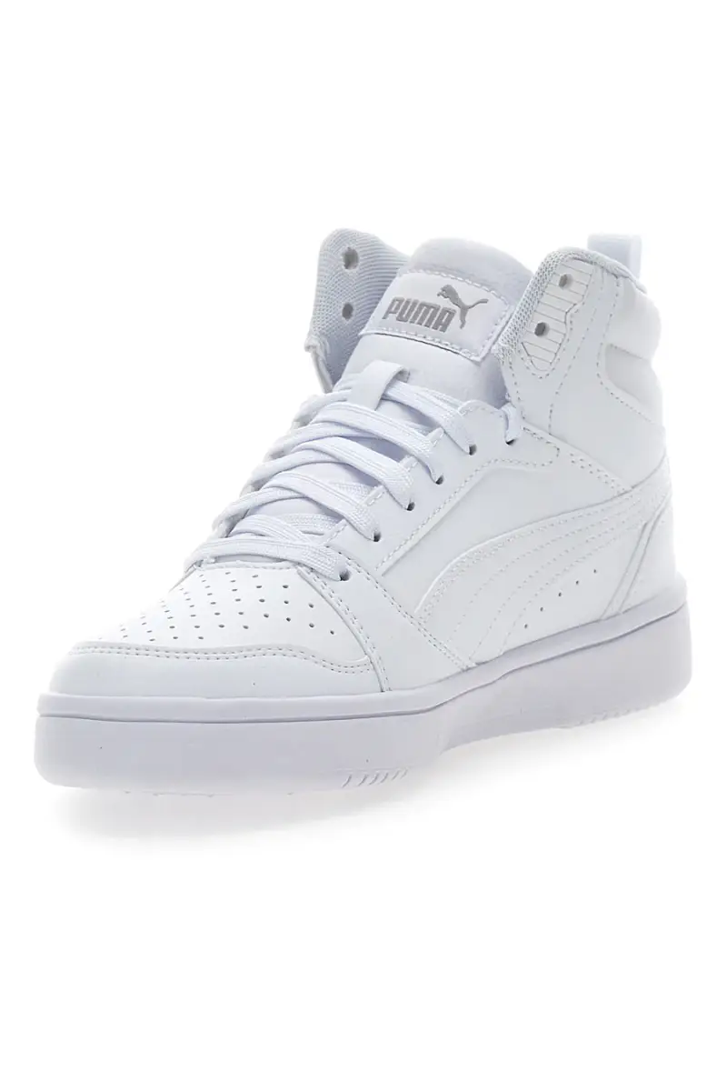 Sneakers Mid-Cut con Tomaia Traforata Puma REBOUND V6 MID JR Bianche [BIANCO] miniatura 4