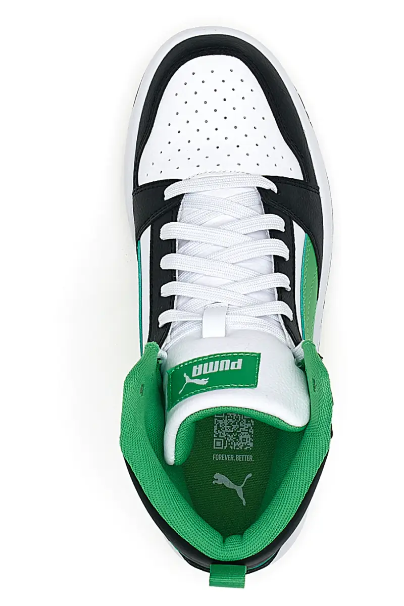 Sneakers Mid-Cut con Tomaia Traforata Puma REBOUND V6 MID JR Nere e Verdi [NERO miniatura 3