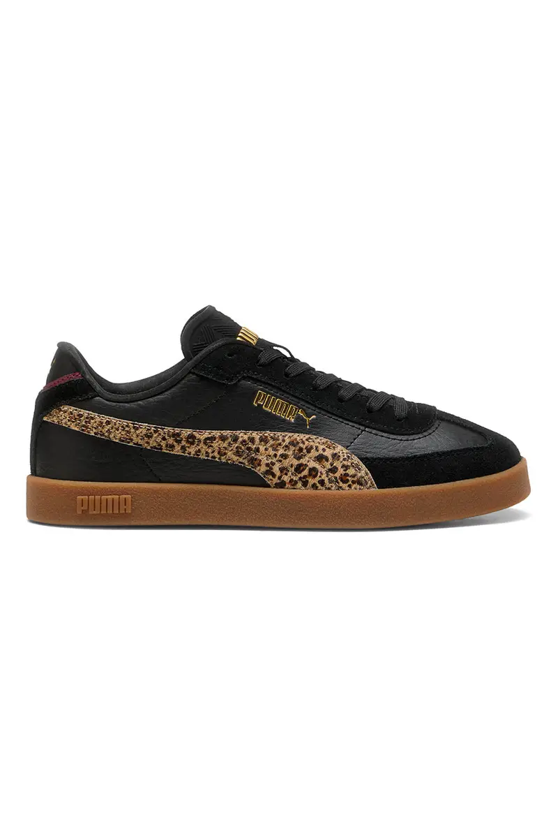 Sneakers nere con dettagli animalier suola beige Puma Club II Era Animal Flair [NERO]