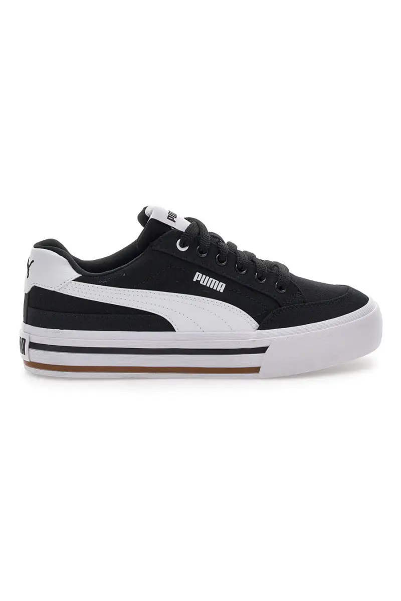 Sneakers Nere e Bianche In Tela Puma Court Classic Vulc Fs Jr [NERO