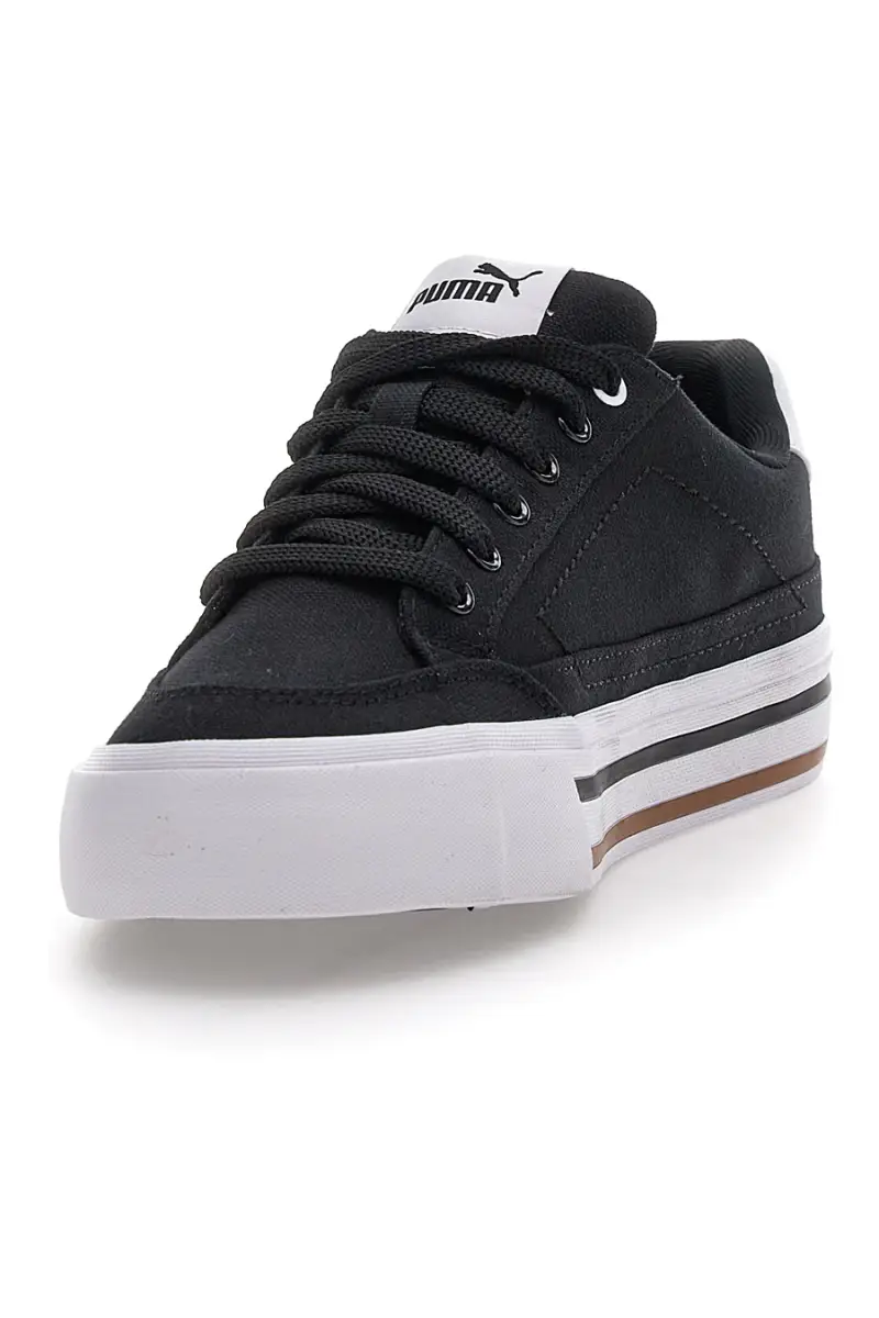 Sneakers Nere e Bianche In Tela Puma Court Classic Vulc Fs Jr [NERO miniatura 3