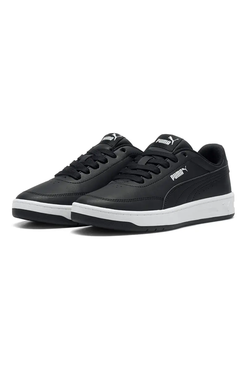 Sneakers nere in materiali sintetici con suola bicolore Puma Court Classic Clean Jr [NERO] miniatura 2