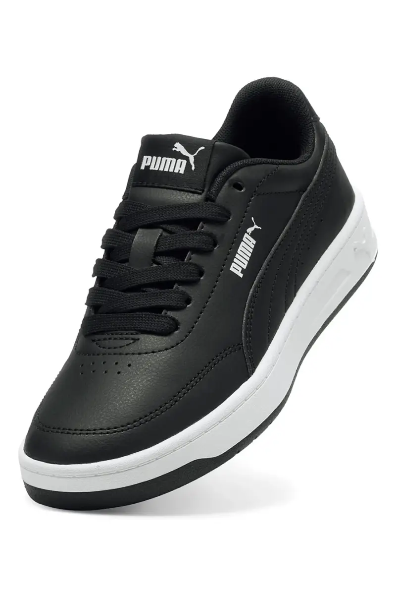 Sneakers nere in materiali sintetici con suola bicolore Puma Court Classic Clean Jr [NERO] miniatura 3