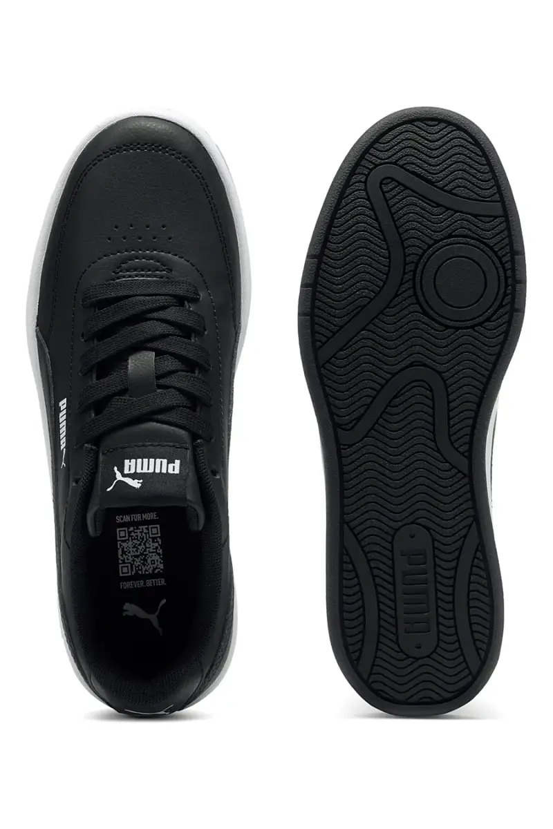 Sneakers nere in materiali sintetici con suola bicolore Puma Court Classic Clean Jr [NERO] miniatura 5