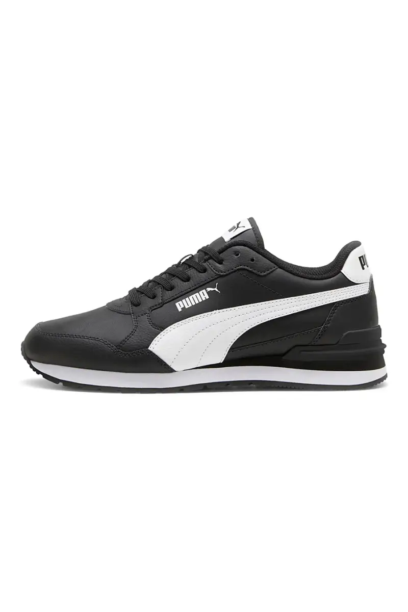 Sneakers nere in pelle con logo bianco Puma ST Runner v4 L [NERO] miniatura 3