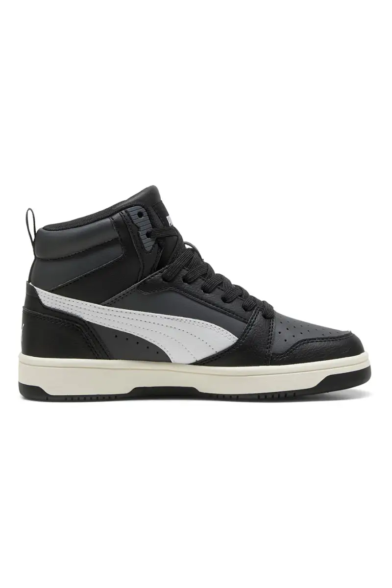 Sneakers nere mid con dettagli bianchi Puma Rebound V6 Mid Jr [NERO] miniatura 3