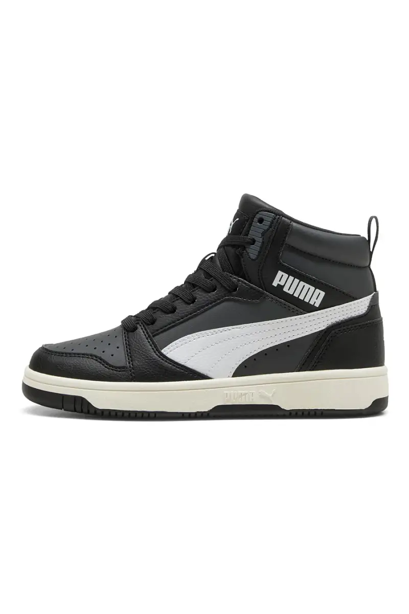 Sneakers nere mid con dettagli bianchi Puma Rebound V6 Mid Jr [NERO]