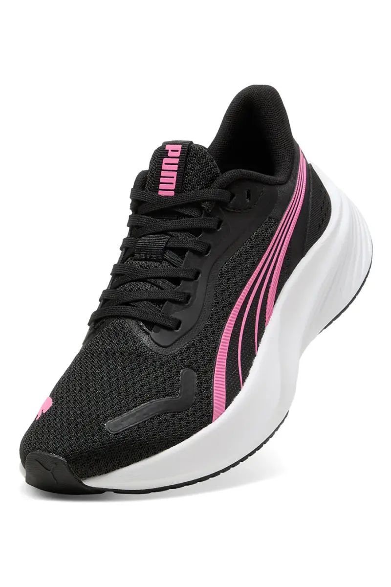 Sneakers nere rosa e bianche in mesh Puma Pounce Lite Jr [NERO miniatura 3