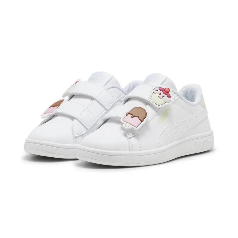 Sneakers PUMA Smash 3.0 Badges per bambini PUMA White Green Illusion | Puma Bianco