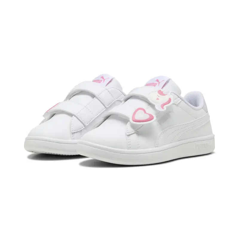 Sneakers PUMA Smash 3.0 Badges per bambini PUMA White Passionfruit Pink | Puma Bianco