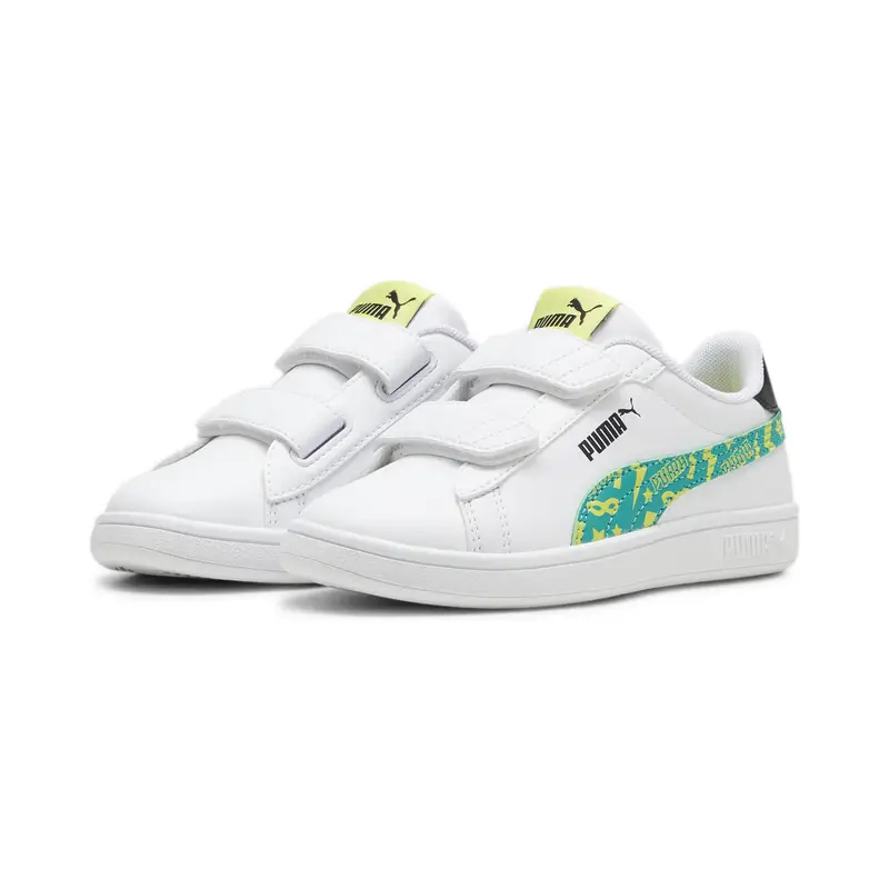 Sneakers PUMA Smash 3.0 Masked Hero PUMA White Sparkling Green Lime Sheen | Puma Bianco