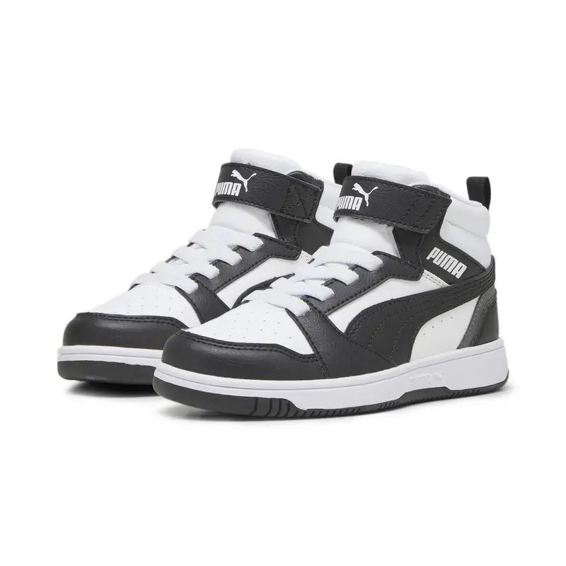 Sneakers Rebound V6 Mid da bambini PUMA White Black Shadow Gray | Puma Bianco