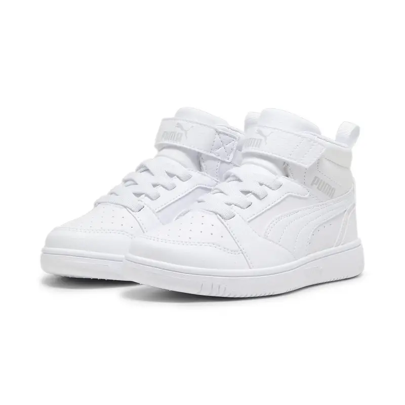 Sneakers Rebound V6 Mid da bambini PUMA White Cool Light Gray | Puma Grigio chiaro
