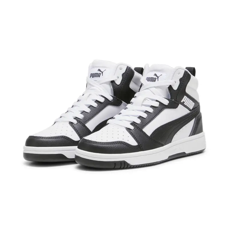 Sneakers Rebound V6 Mid da ragazzi PUMA White Black Shadow Gray | Puma Bianco