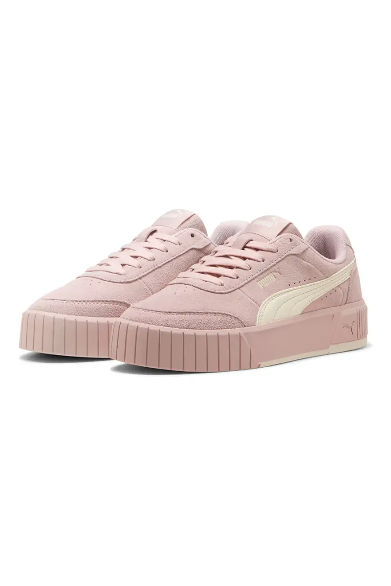 Sneakers rosa in suede con suola rialzata Puma CARINA MIA SD [ROSA] miniatura 2