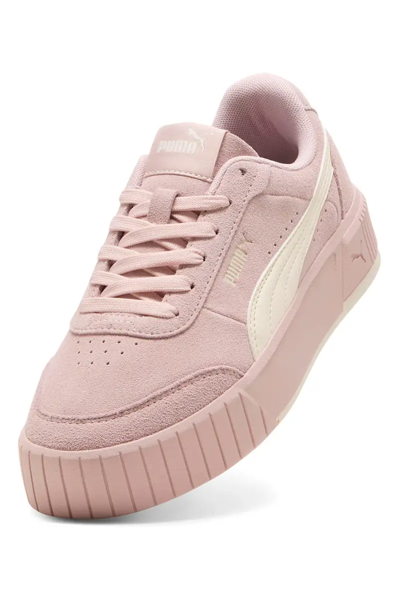 Sneakers rosa in suede con suola rialzata Puma CARINA MIA SD [ROSA] miniatura 3