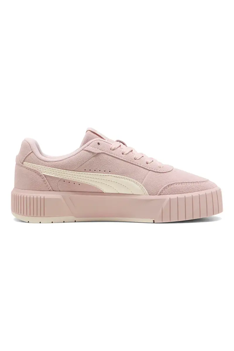 Sneakers rosa in suede con suola rialzata Puma CARINA MIA SD [ROSA] miniatura 4
