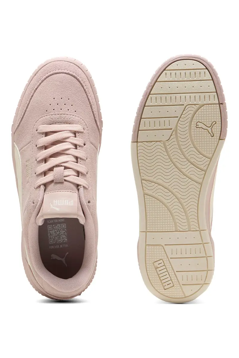 Sneakers rosa in suede con suola rialzata Puma CARINA MIA SD [ROSA] miniatura 5