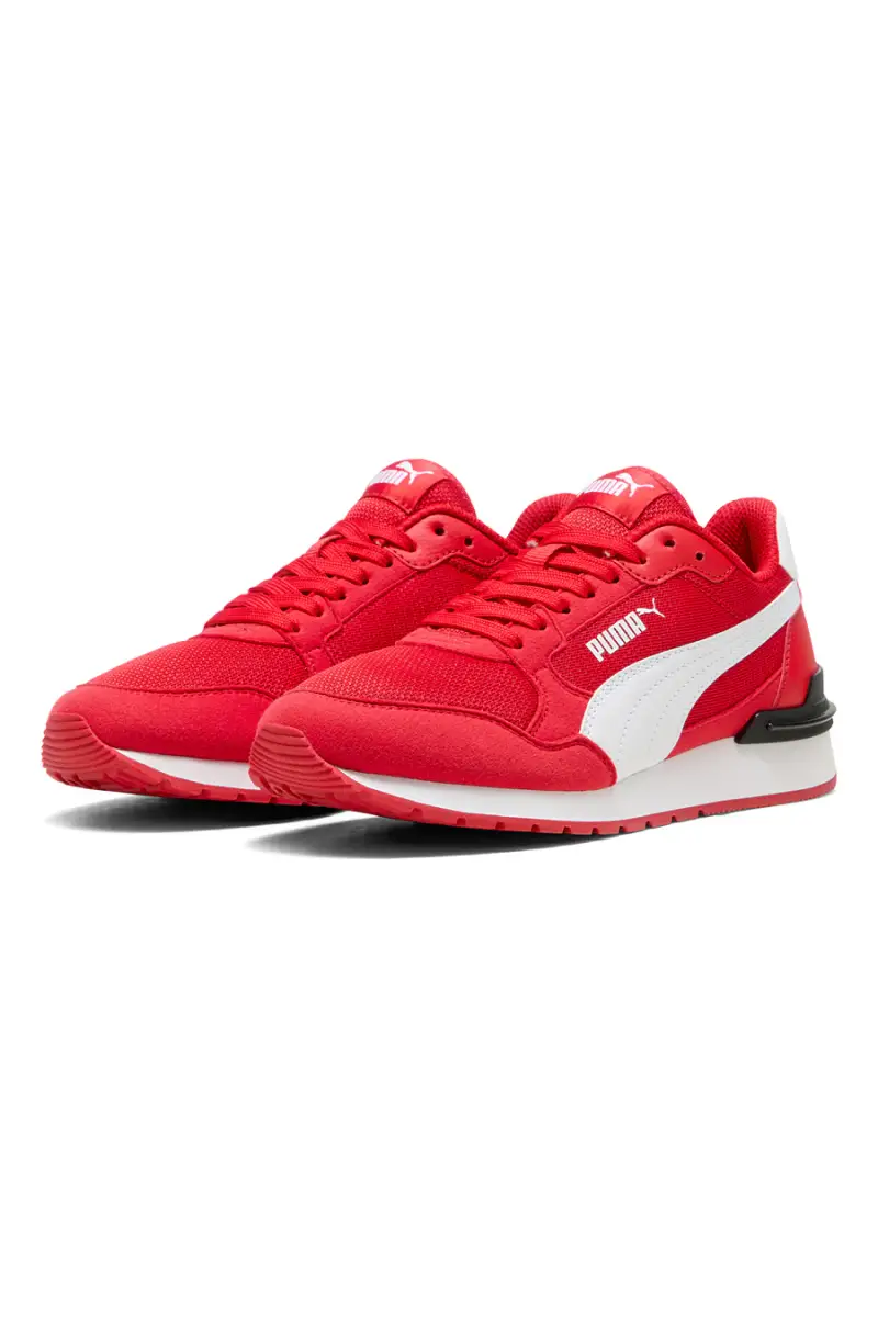 Sneakers rosse e bianche in mesh Puma ST Runner v4 Mesh Jr [ROSSO] miniatura 2