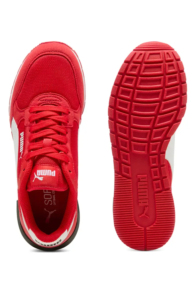 Sneakers rosse e bianche in mesh Puma ST Runner v4 Mesh Jr [ROSSO] miniatura 5