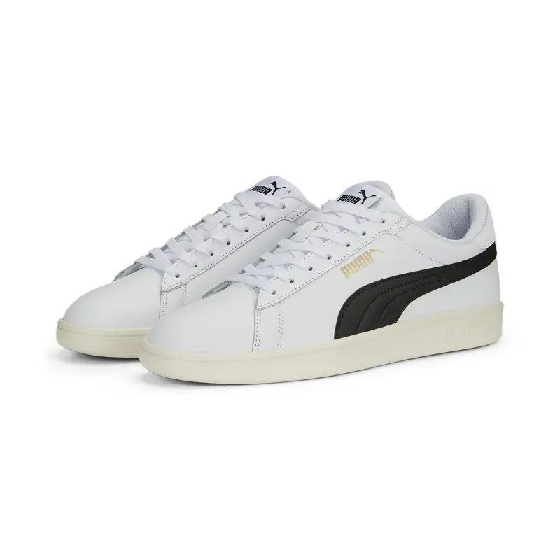 Sneakers Smash 3.0 L PUMA White Black Gold Frosted Ivory beige | Puma Bianco