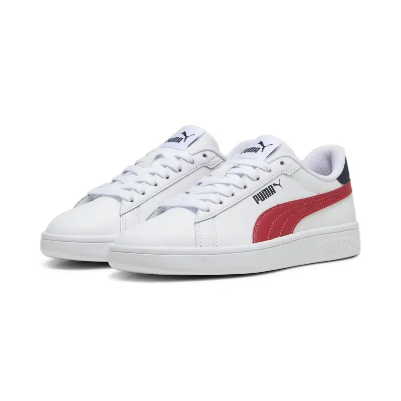 Sneakers Smash 3.0 Leather da ragazzi PUMA White Club Red Navy Blue | Puma Bianco