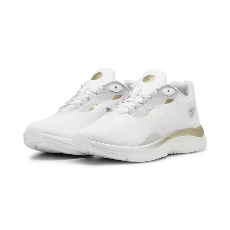 Sneakers SOFTRIDE Orla Metallic Dream da donna PUMA White Gold Matte Beige | Puma Bianco