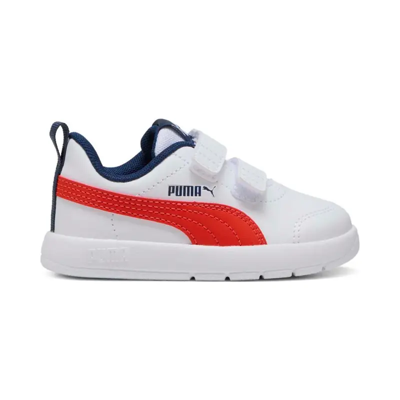 Sneakers tennis bianche da bambino modello Courtflex V3 con doppio velcro