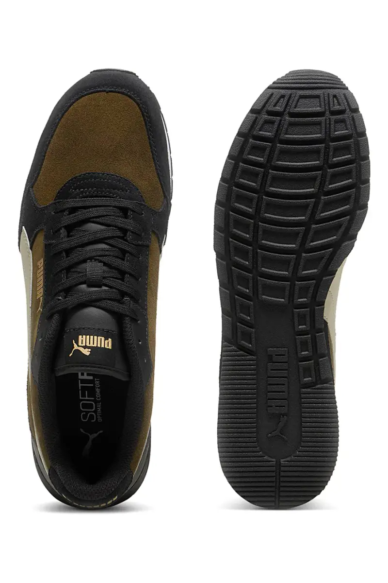 Sneakers verde oliva e nere inserti in pelle Puma ST Runner V4 SD [VERDE OLIVA] miniatura 4