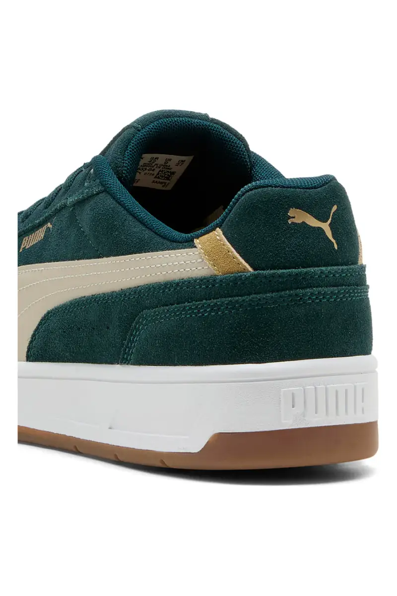 Sneakers verde scuro in pelle scamosciata con dettagli beige Puma Court Classico SD [VERDE] miniatura 3