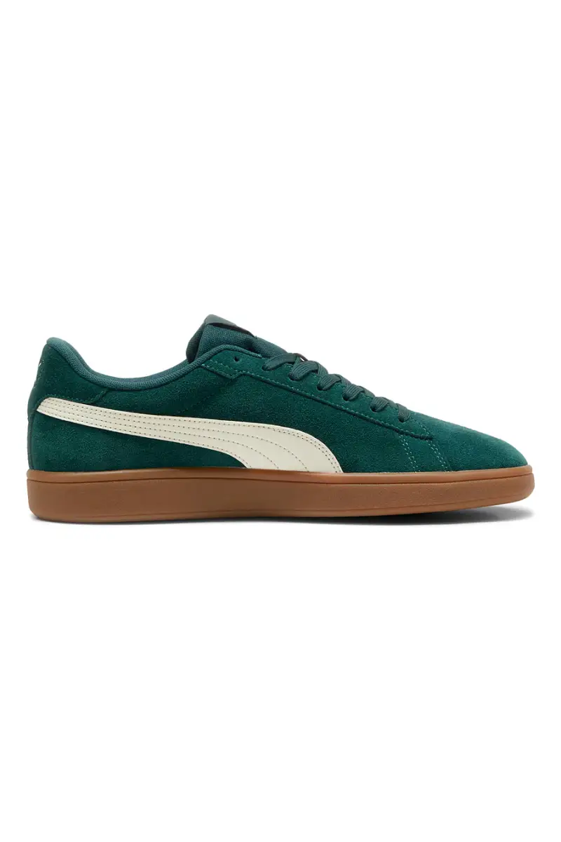 Sneakers verdi in pelle scamosciata con suola marrone Puma Smash 3.0 [VERDE SCURO] miniatura 3