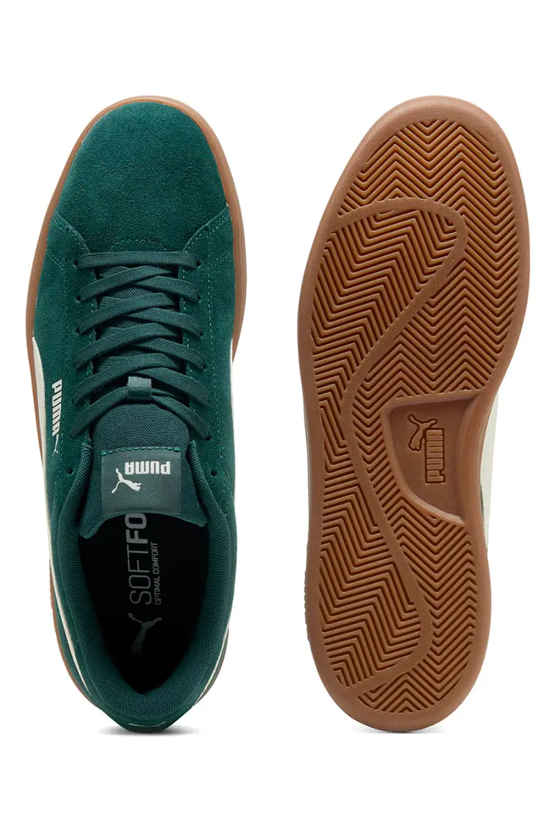 Sneakers verdi in pelle scamosciata con suola marrone Puma Smash 3.0 [VERDE SCURO] miniatura 4