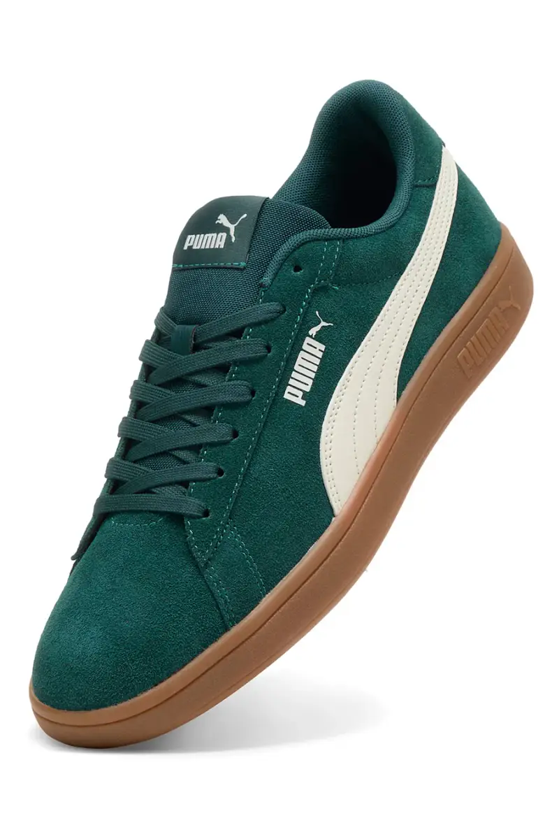 Sneakers verdi in pelle scamosciata con suola marrone Puma Smash 3.0 [VERDE SCURO] miniatura 5