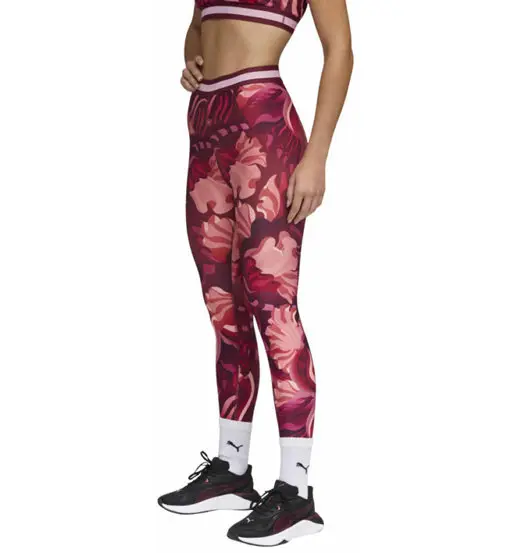 Strong Floral W - leggings fitness - donna Dark Pink