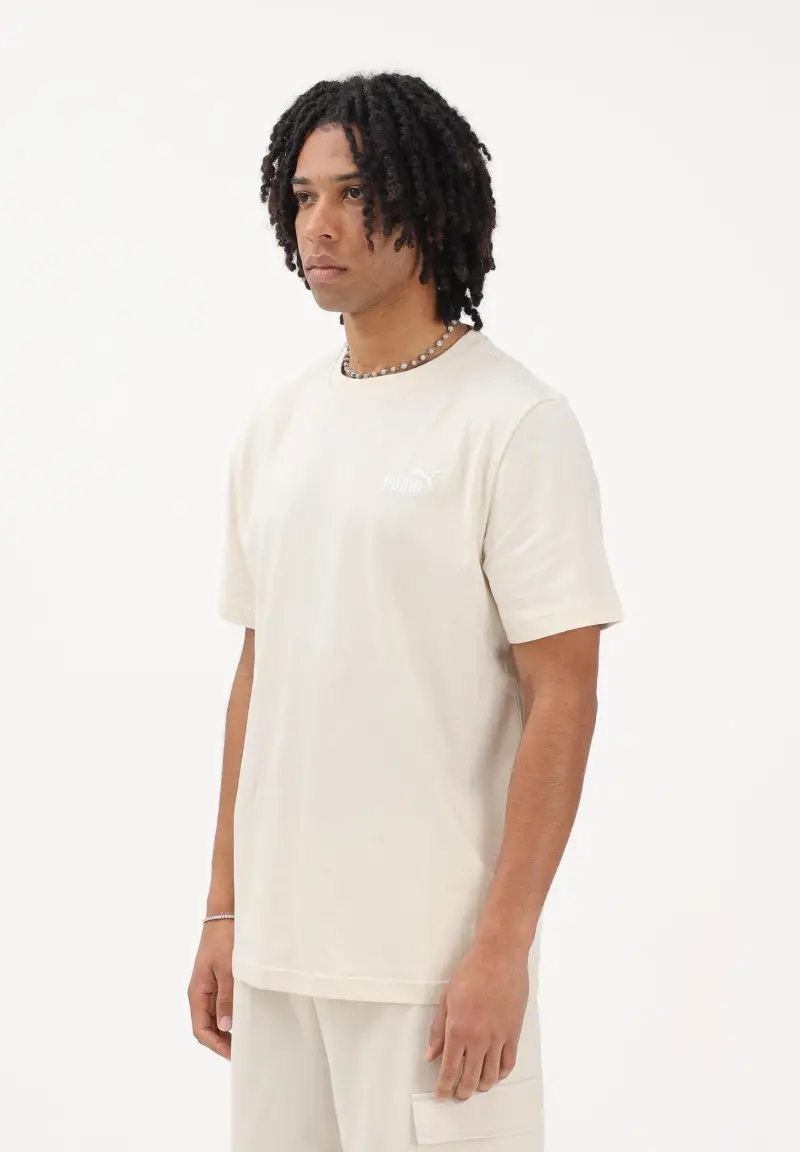 T-shirt a manica corta Ess Small No 1 Logo panna da uomo