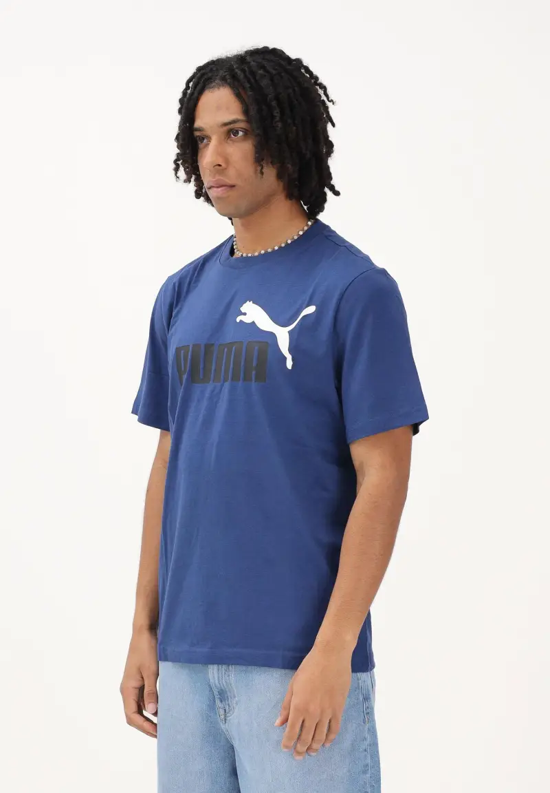 T-shirt a manica corta Essentials 2 Colour N 1 Logo blu da uomo