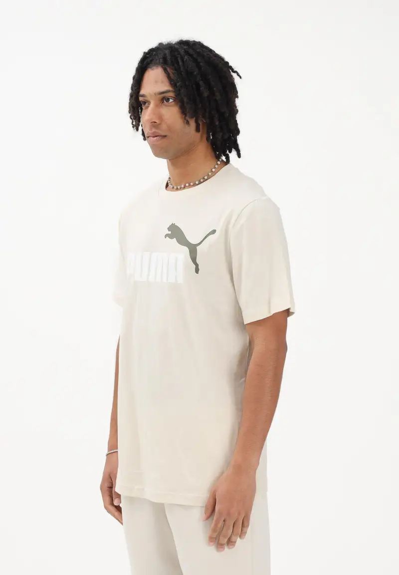 T-shirt a manica corta Essentials 2 Colour N 1 Logo panna da uomo