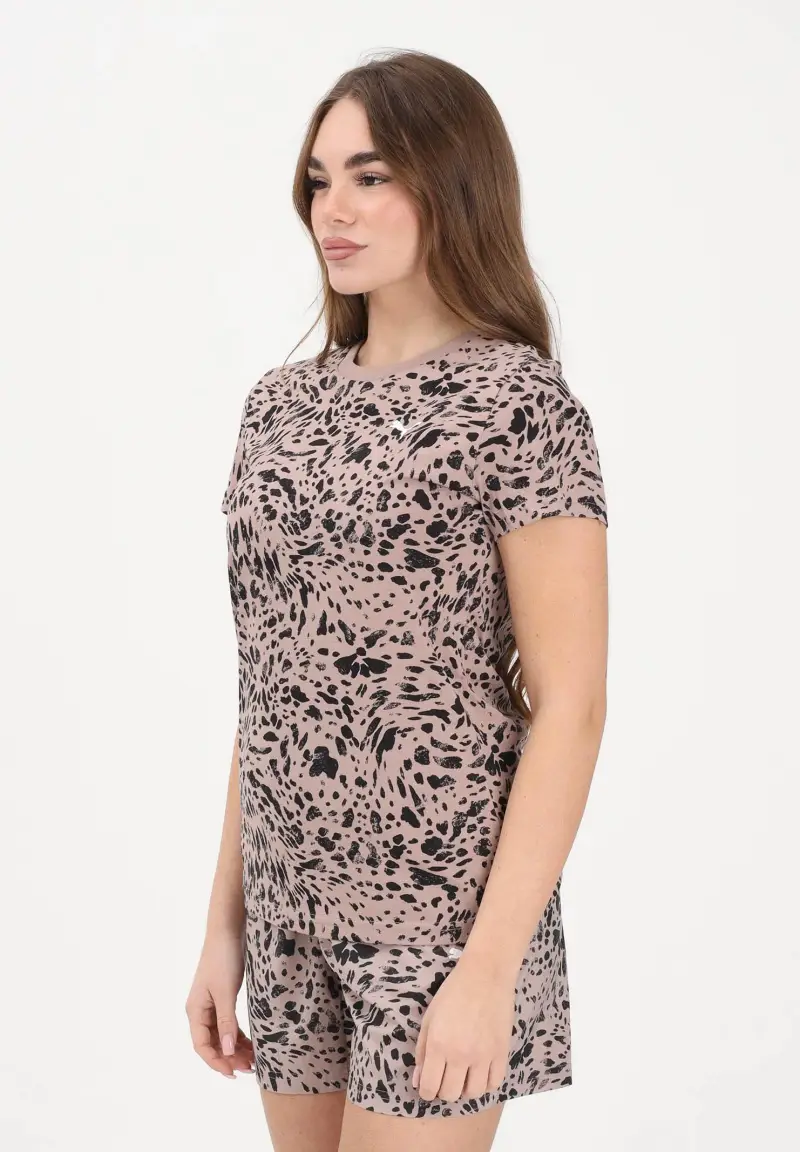 T-shirt a manica corta Essentials Graphics Animal Printed rosa da donna