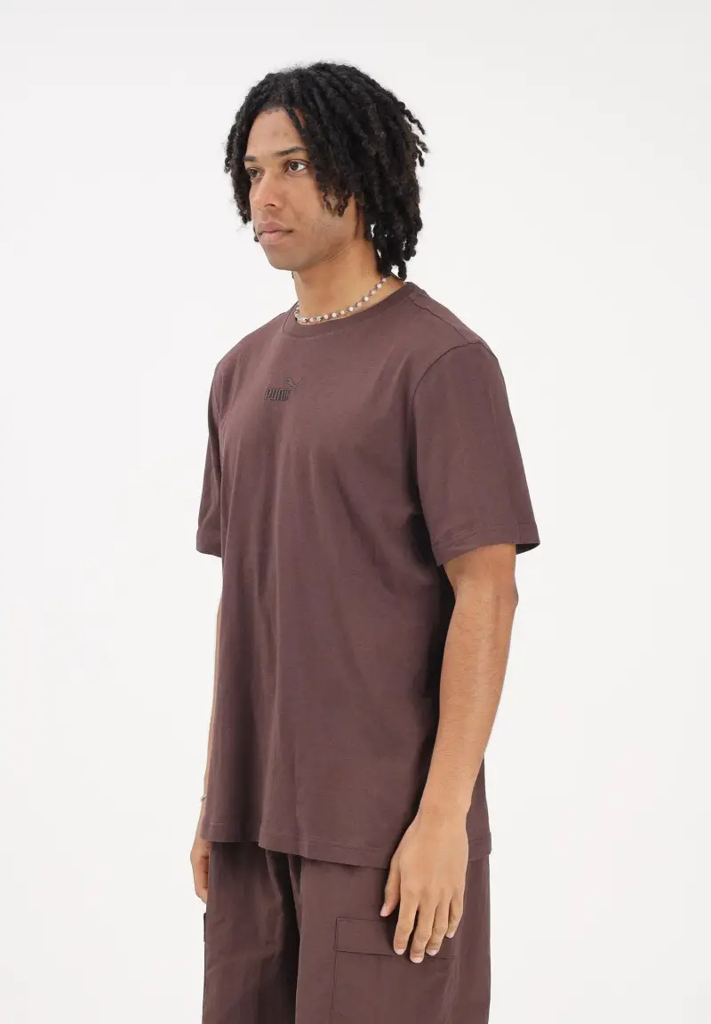 T-shirt a manica corta Essentials marrone da uomo