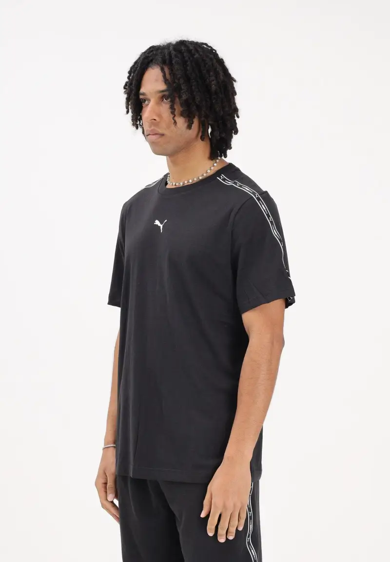 T-shirt a manica corta Essentials Tape nera da uomo