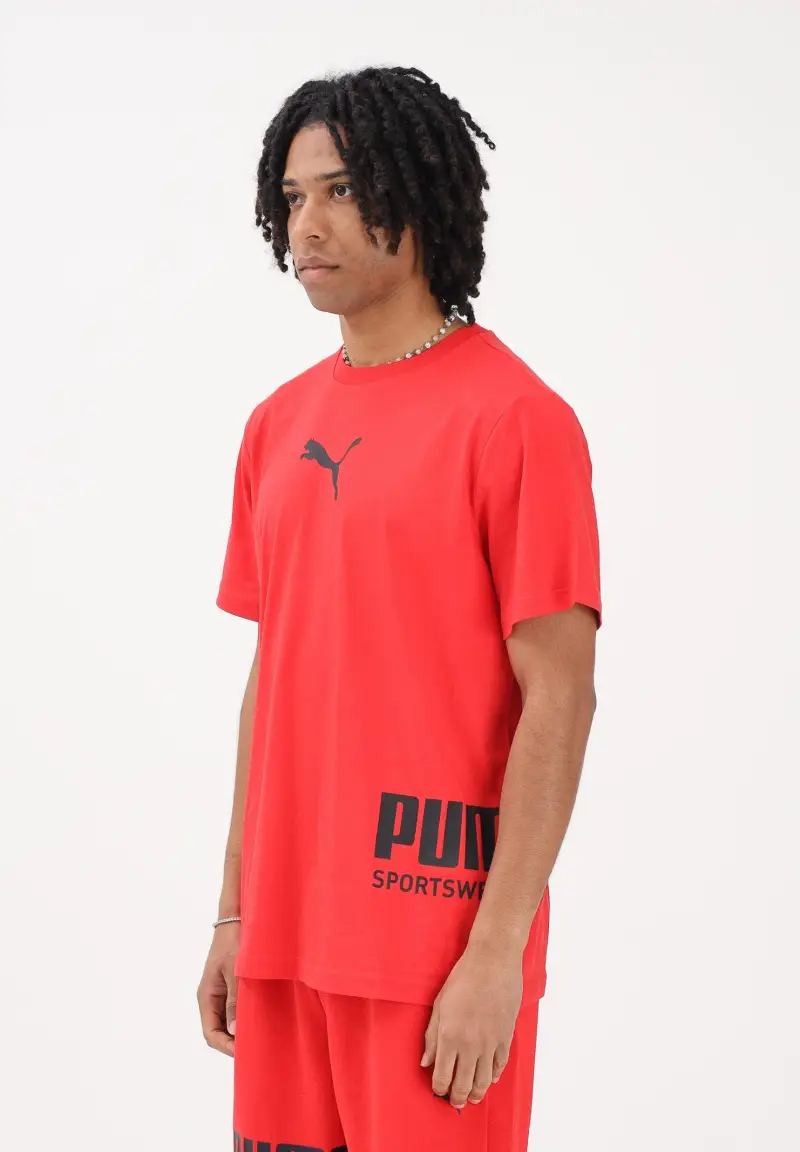 T-shirt a manica corta PUMA Sport Graphic Relaxed rossa da uomo
