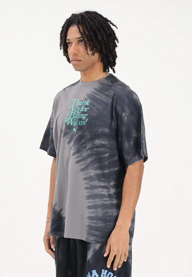 T-shirt a manica corta What The Fun grigia da uomo