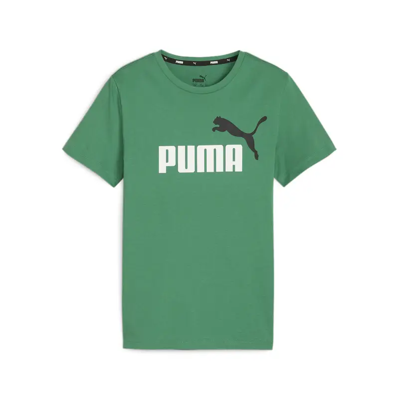 T-shirt con logo bicolore Essentials+ per ragazzi PUMA Archive Green | Puma Verde