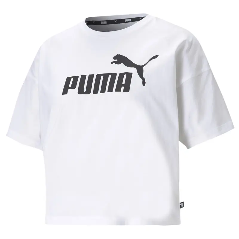 T-shirt corta con logo Essentials donna PUMA White | Puma Bianco
