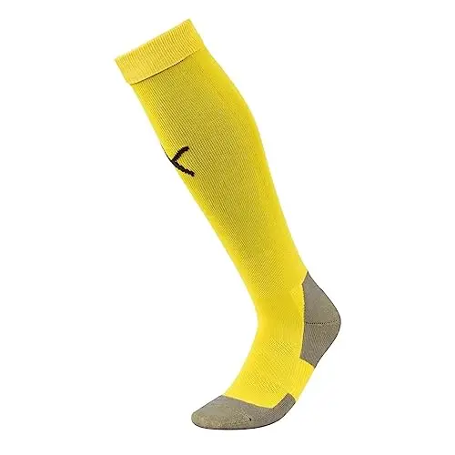 Puma Team Liga Socks Core Calzettoni da Calcio, Giallo (Cyber Yellow/Black), 47